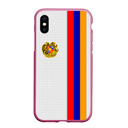 Чехол iPhone XS Max матовый I Love Armenia, цвет: 3D-малиновый