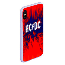 Чехол iPhone XS Max матовый AC/DC: Red & Blue, цвет: 3D-светло-сиреневый — фото 2