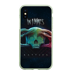 Чехол iPhone XS Max матовый In Flames: Battles, цвет: 3D-салатовый