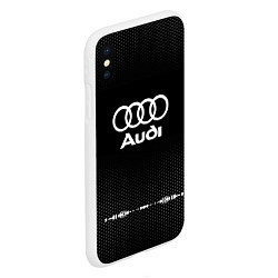 Чехол iPhone XS Max матовый Audi: Black Abstract, цвет: 3D-белый — фото 2