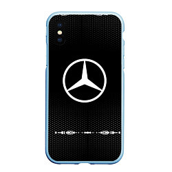 Чехол iPhone XS Max матовый Mercedes: Black Abstract, цвет: 3D-голубой