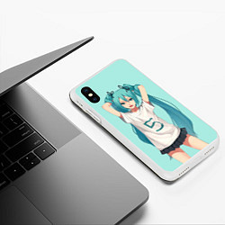 Чехол iPhone XS Max матовый Hatsune Miku, цвет: 3D-белый — фото 2