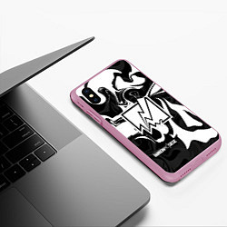 Чехол iPhone XS Max матовый Rainbow Six: Black & White, цвет: 3D-розовый — фото 2