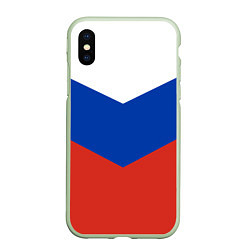 Чехол iPhone XS Max матовый Российский триколор