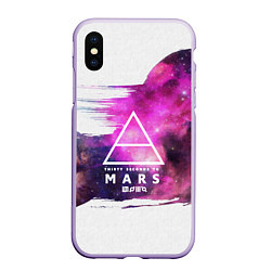 Чехол iPhone XS Max матовый 30 STM: Space Wave, цвет: 3D-светло-сиреневый