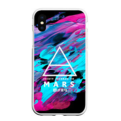 Чехол iPhone XS Max матовый 30 STM: Neon Colours, цвет: 3D-белый