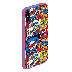 Чехол iPhone XS Max матовый Pop art pattern, цвет: 3D-фиолетовый — фото 2