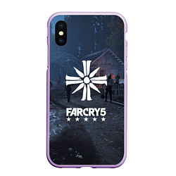 Чехол iPhone XS Max матовый Cult Far Cry 5, цвет: 3D-сиреневый