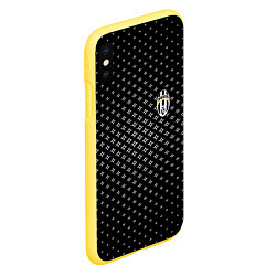 Чехол iPhone XS Max матовый Juventus: Sport Grid, цвет: 3D-желтый — фото 2