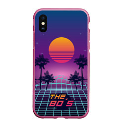 Чехол iPhone XS Max матовый The 80s Beach, цвет: 3D-малиновый