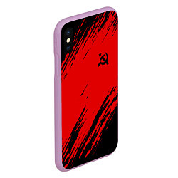 Чехол iPhone XS Max матовый USSR: Red Patriot, цвет: 3D-сиреневый — фото 2