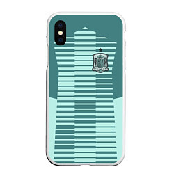 Чехол iPhone XS Max матовый Сборная Испании: Вратарская ЧМ-2018, цвет: 3D-белый