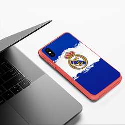 Чехол iPhone XS Max матовый Real Madrid FC, цвет: 3D-красный — фото 2