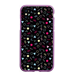 Чехол iPhone XS Max матовый 80 Battaries, цвет: 3D-фиолетовый