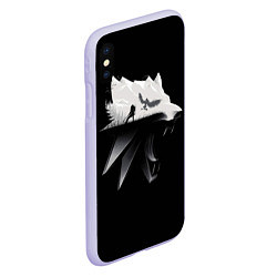 Чехол iPhone XS Max матовый Волк Ведьмака, цвет: 3D-светло-сиреневый — фото 2