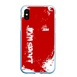 Чехол iPhone XS Max матовый Eat Sleep JDM: Red Style, цвет: 3D-голубой