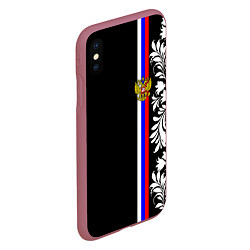 Чехол iPhone XS Max матовый Россия: цветочная коллекция, цвет: 3D-малиновый — фото 2