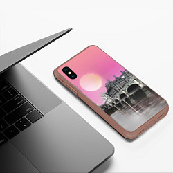 Чехол iPhone XS Max матовый Закат в Великобритании, цвет: 3D-коричневый — фото 2
