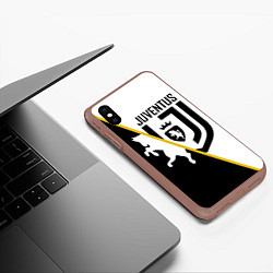 Чехол iPhone XS Max матовый FC Juventus: Football Point, цвет: 3D-коричневый — фото 2