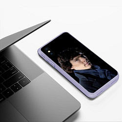 Чехол iPhone XS Max матовый Sherlock, цвет: 3D-светло-сиреневый — фото 2