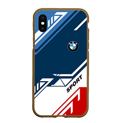 Чехол iPhone XS Max матовый BMW SPORT, цвет: 3D-коричневый