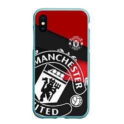 Чехол iPhone XS Max матовый FC Man United: Exclusive, цвет: 3D-мятный