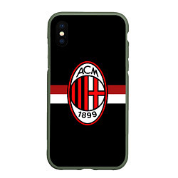 Чехол iPhone XS Max матовый AC Milan 1899, цвет: 3D-темно-зеленый