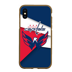 Чехол iPhone XS Max матовый Washington Capitals, цвет: 3D-коричневый