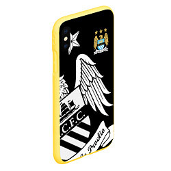 Чехол iPhone XS Max матовый FC Manchester City: Exclusive, цвет: 3D-желтый — фото 2