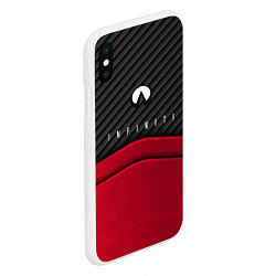 Чехол iPhone XS Max матовый Infiniti: Red Carbon, цвет: 3D-белый — фото 2