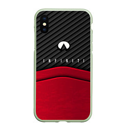 Чехол iPhone XS Max матовый Infiniti: Red Carbon, цвет: 3D-салатовый