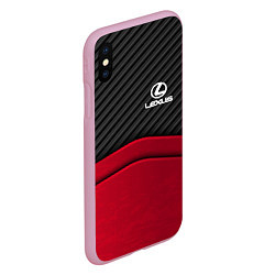 Чехол iPhone XS Max матовый Lexus: Red Carbon, цвет: 3D-розовый — фото 2