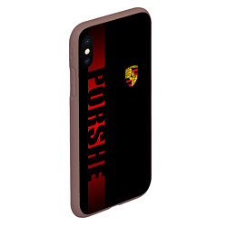 Чехол iPhone XS Max матовый Porsche: Red Line, цвет: 3D-коричневый — фото 2