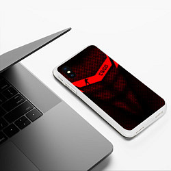 Чехол iPhone XS Max матовый CS:GO Red Carbon, цвет: 3D-белый — фото 2