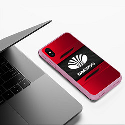 Чехол iPhone XS Max матовый Daewoo Sport, цвет: 3D-розовый — фото 2