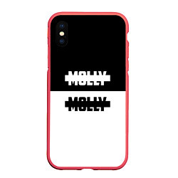 Чехол iPhone XS Max матовый Molly: Black & White, цвет: 3D-красный