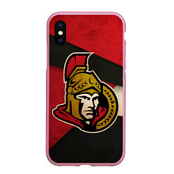 Чехол iPhone XS Max матовый HC Ottawa Senators: Old Style, цвет: 3D-розовый