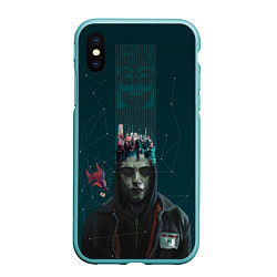 Чехол iPhone XS Max матовый Mr. Robot, цвет: 3D-мятный