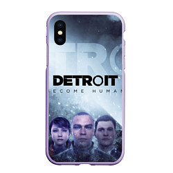Чехол iPhone XS Max матовый Detroit: Become Human, цвет: 3D-светло-сиреневый