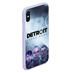 Чехол iPhone XS Max матовый Detroit: Become Human, цвет: 3D-светло-сиреневый — фото 2