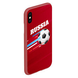 Чехол iPhone XS Max матовый Russia Football, цвет: 3D-красный — фото 2