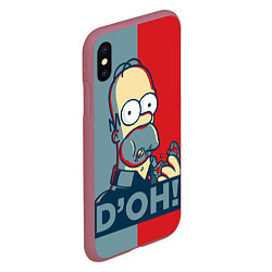 Чехол iPhone XS Max матовый Homer Simpson DOH!, цвет: 3D-малиновый — фото 2