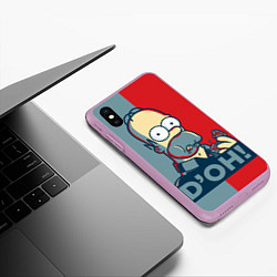 Чехол iPhone XS Max матовый Homer Simpson DOH!, цвет: 3D-сиреневый — фото 2