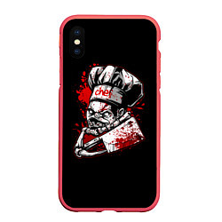 Чехол iPhone XS Max матовый Pudge Chef, цвет: 3D-красный