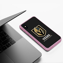 Чехол iPhone XS Max матовый Vegas: Golden Knights, цвет: 3D-розовый — фото 2