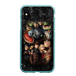 Чехол iPhone XS Max матовый How to Train Your Dragon, цвет: 3D-мятный