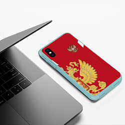 Чехол iPhone XS Max матовый Сборная России: эксклюзив, цвет: 3D-мятный — фото 2