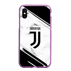 Чехол iPhone XS Max матовый Juventus, цвет: 3D-фиолетовый