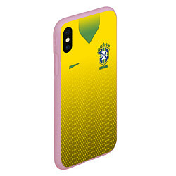 Чехол iPhone XS Max матовый Brazil Team: WC 2018, цвет: 3D-розовый — фото 2