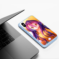 Чехол iPhone XS Max матовый No Game No Life, цвет: 3D-голубой — фото 2